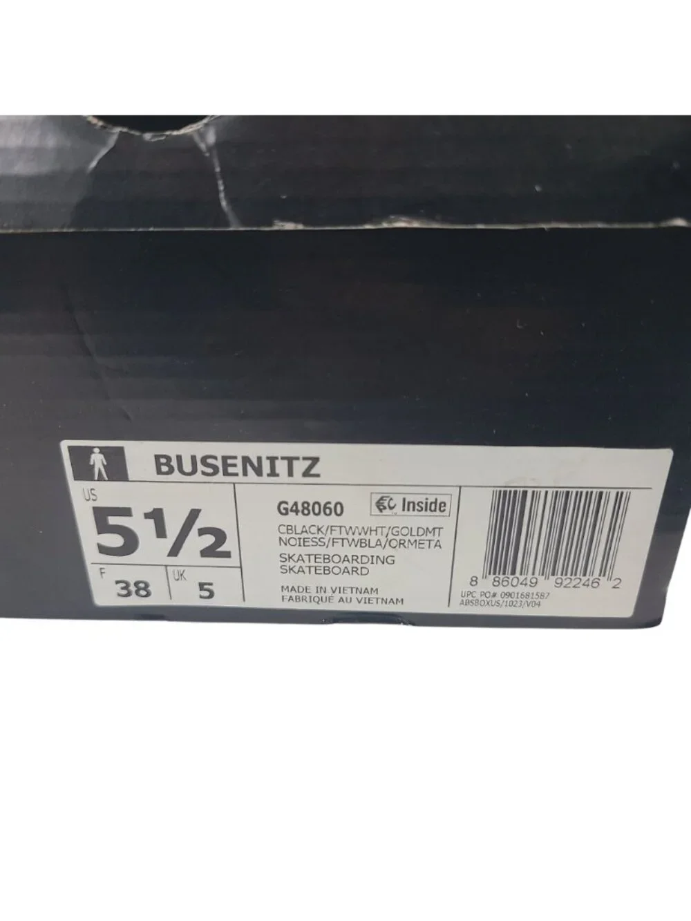 NEW Adidas Busenitz Black Skateboarding Shoes US 5.5 Men's G48060